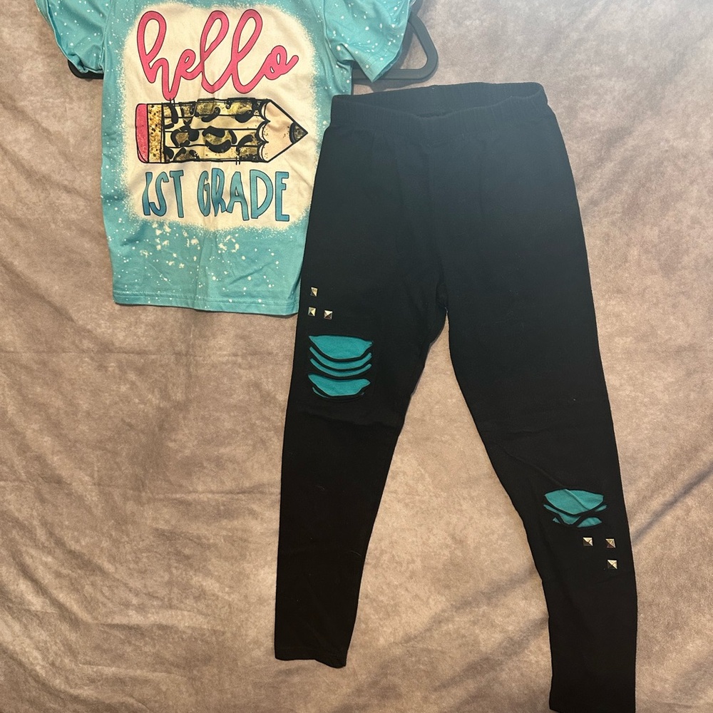 Girls matching shirt and pants set